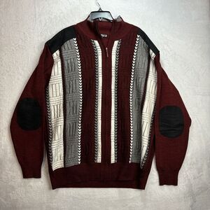 Inserch Red / Black / White / Grey Zip-Up Sweater With Microsuede Elbow